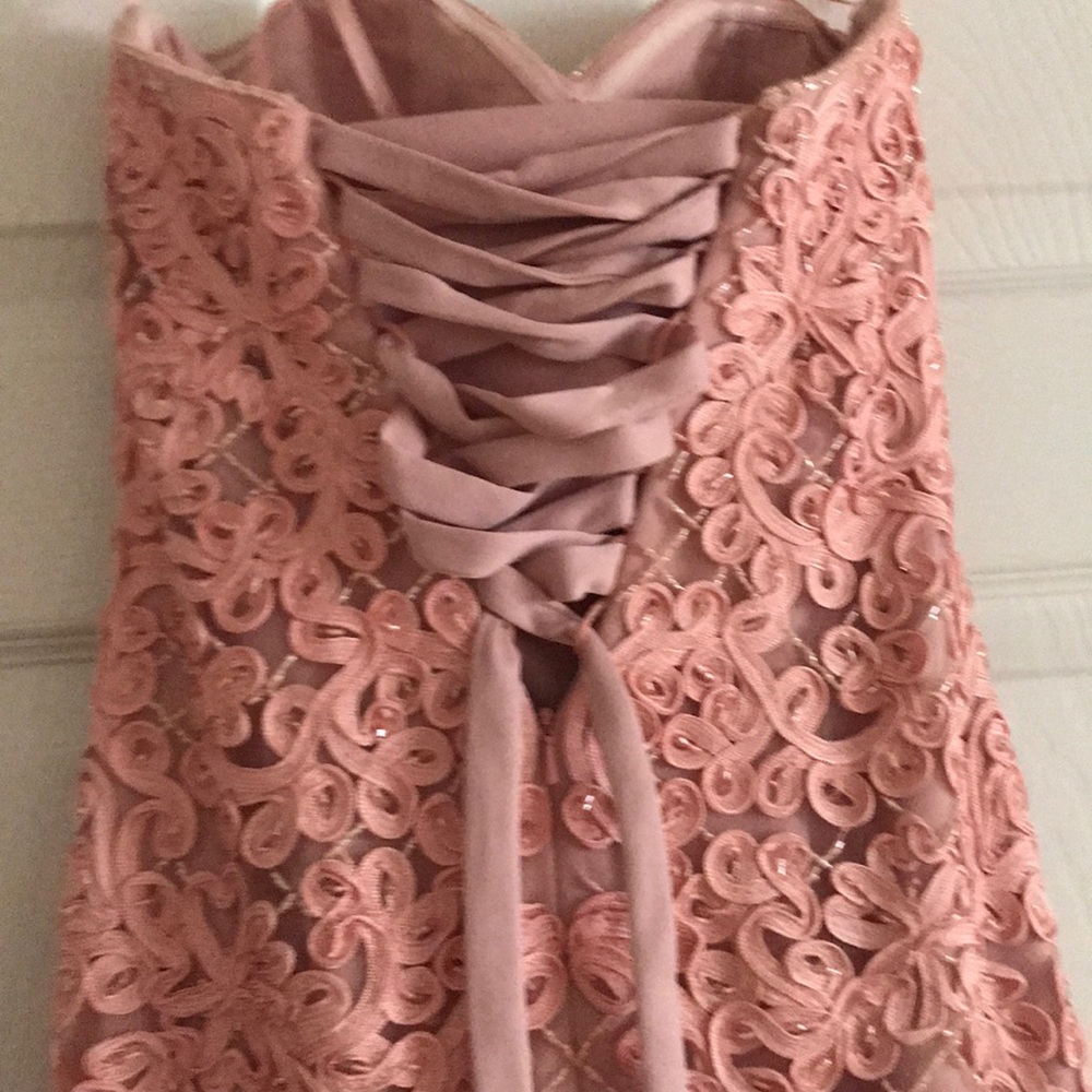 Elegant salmon prom dress - Picture 4 of 6